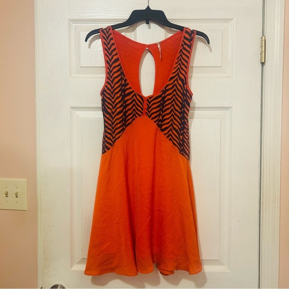 Free People Sleeveless Dress Red Orange With Pockets Woman’s Size XS - Picture 1 of 6